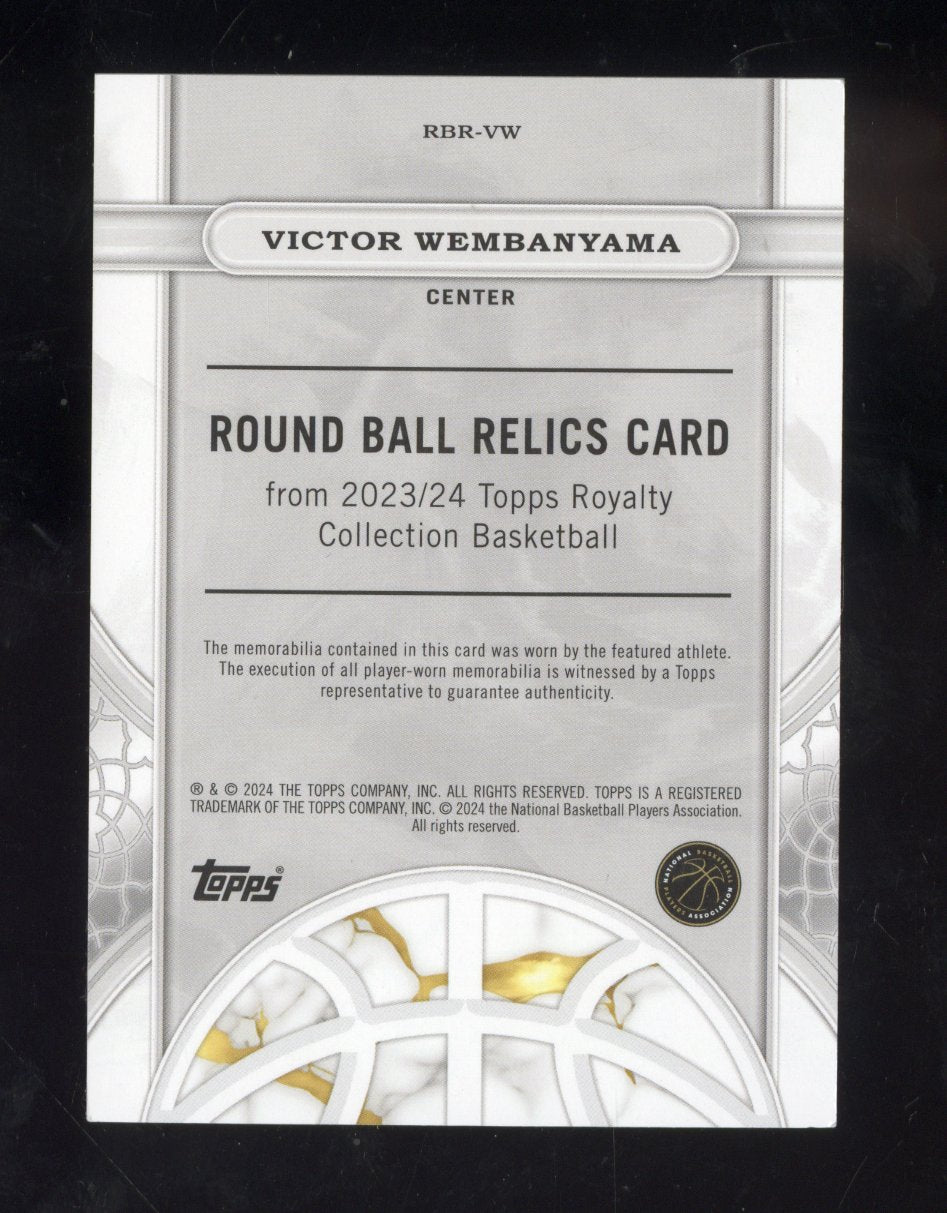 2023-24 Topps Royalty Victor Wembanyama #RBR-VW Round Ball Relic Relic