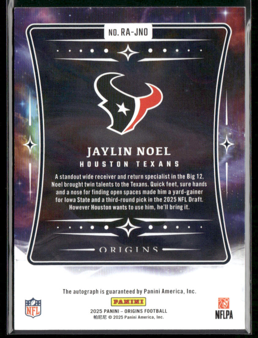2025 Panini Origins Jaylin Noel #RA-JNO Red RC Rookie Auto 94/99