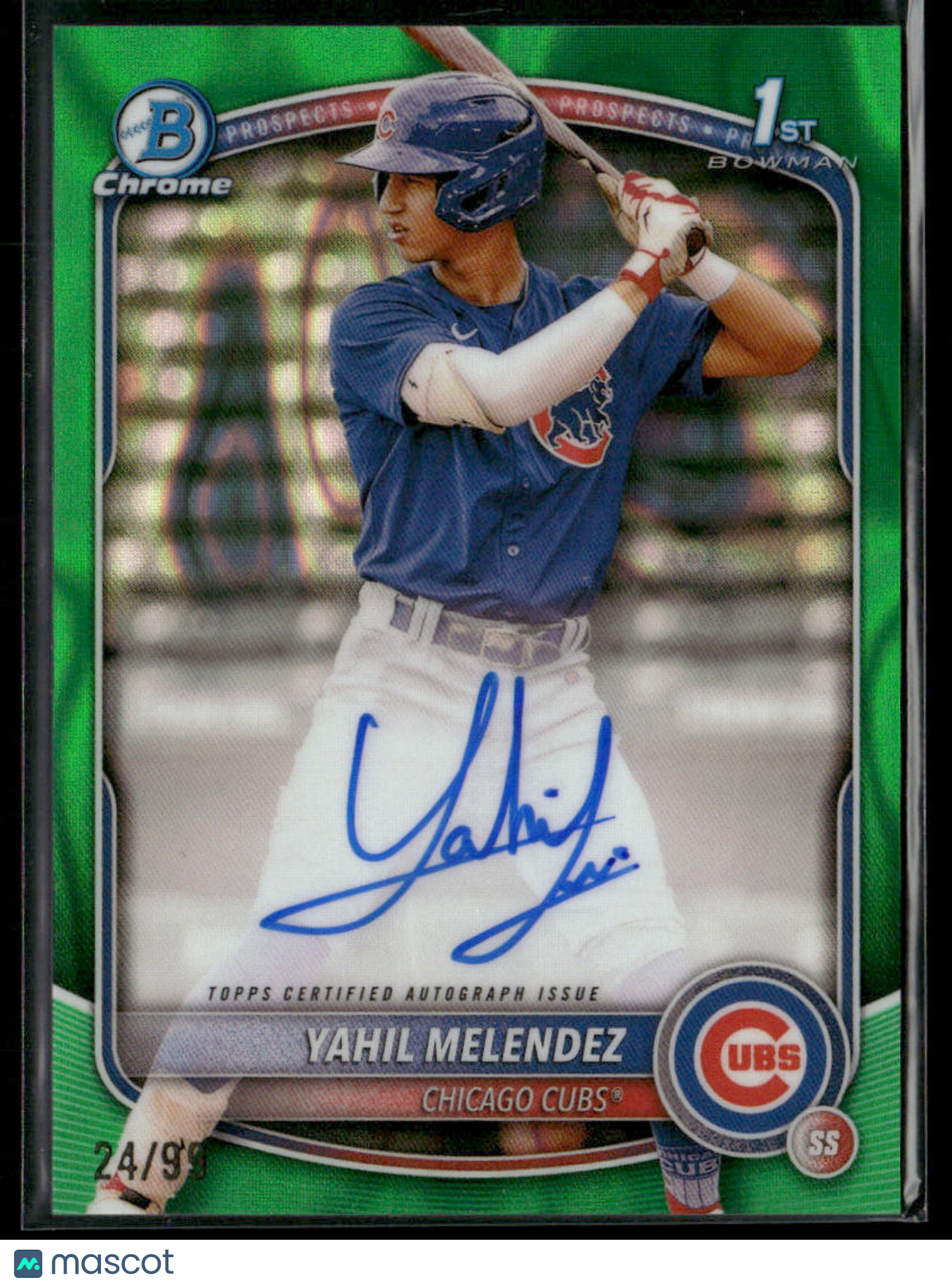 2025 Bowman Chrome Yahil Melendez #CPA-YM Green Lava 24/99 1st Bowman Auto (BT)