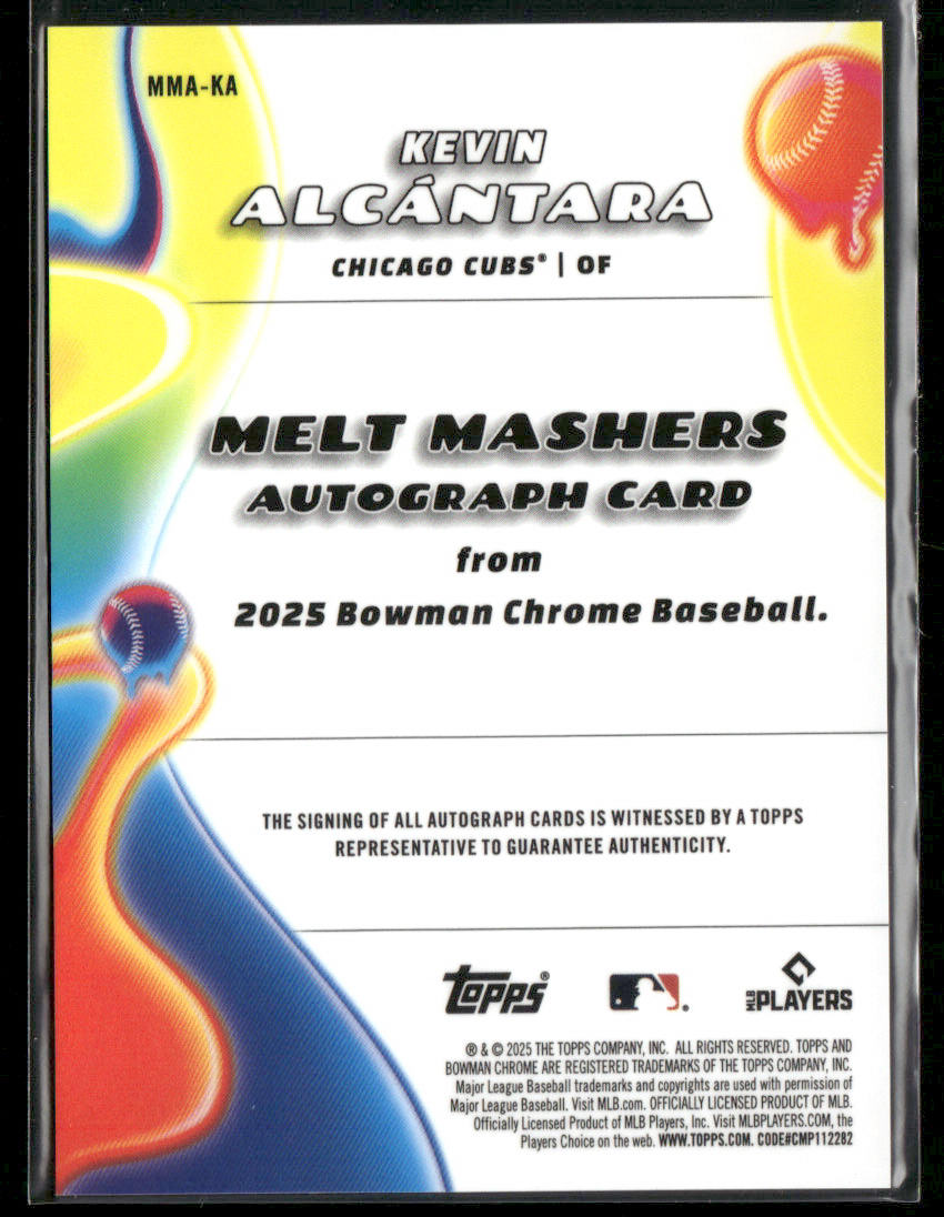 2025 Bowman Chrome Kevin Alcántara Gold Mini /50 RC Rookie Melt Mashers Auto (BT