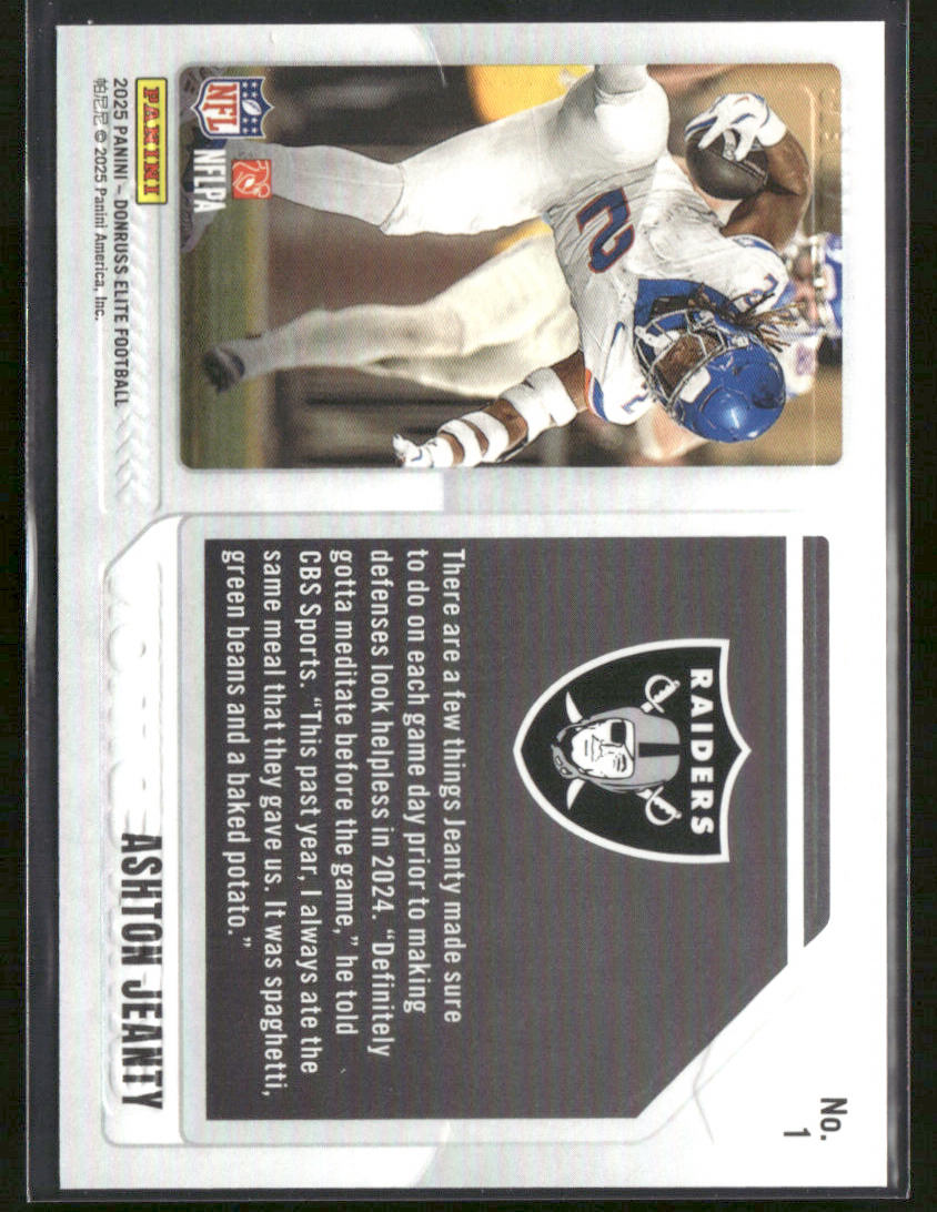 2025 Panini Donruss Elite Ashton Jeanty #1 Extra Edition Insert 199/799