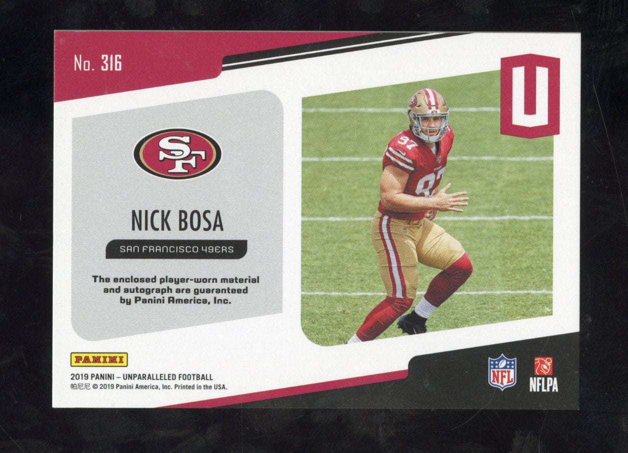 2019 Panini Unparalleled Nick Bosa #316 RC Rookie Patch Auto
