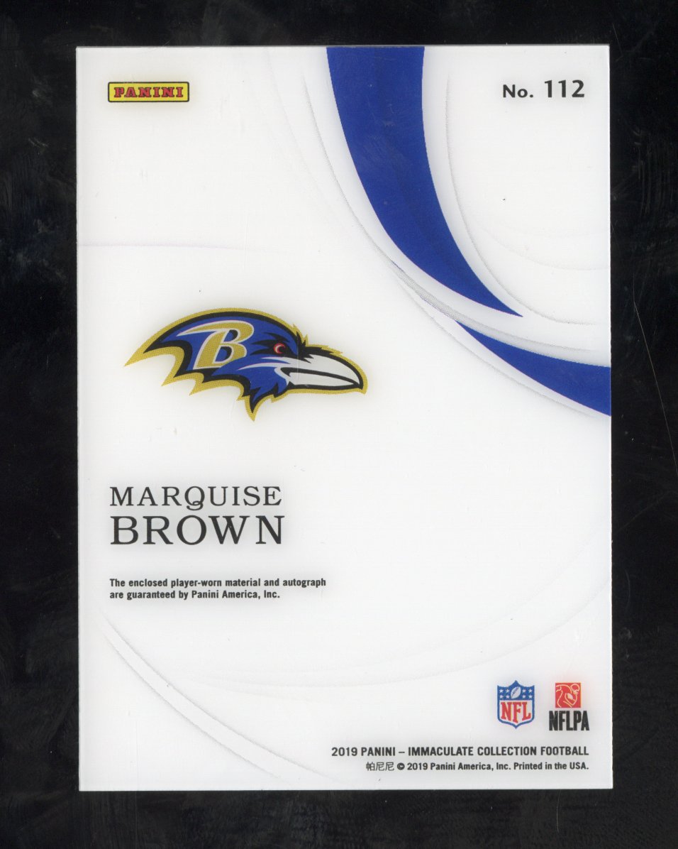 2019 Panini Immaculate Collection Marquise Brown #112 RC Rookie Patch Auto 20/99