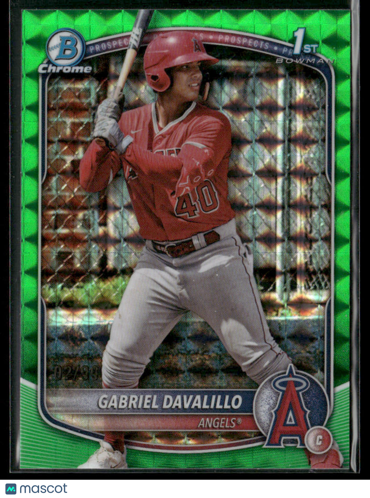 2025 Bowman Chrome Gabriel Davalillo #BCP-178 Green Geometric 1st Bowman 02/99