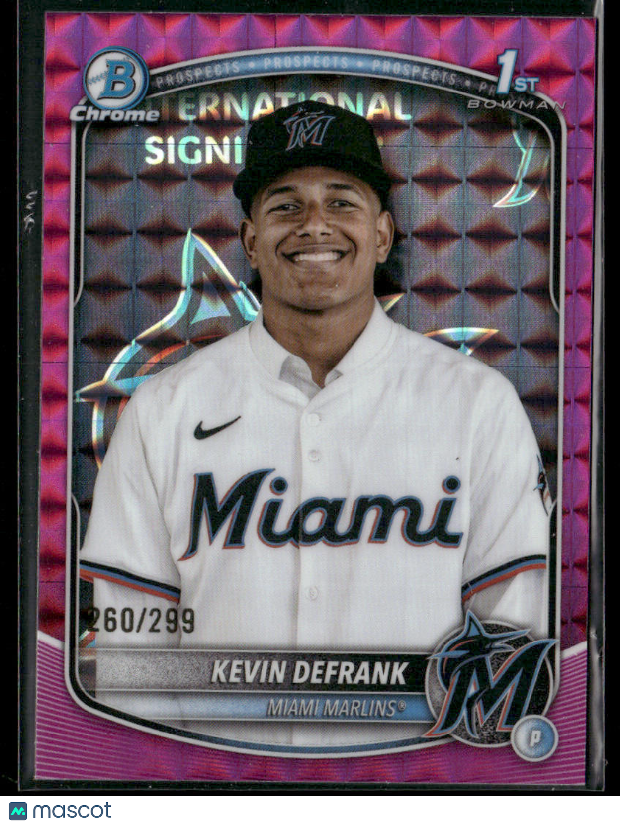 2025 Bowman Chrome Kevin Defrank #BCP-205 Fuchsia Geometric 1st Bowman 260/299
