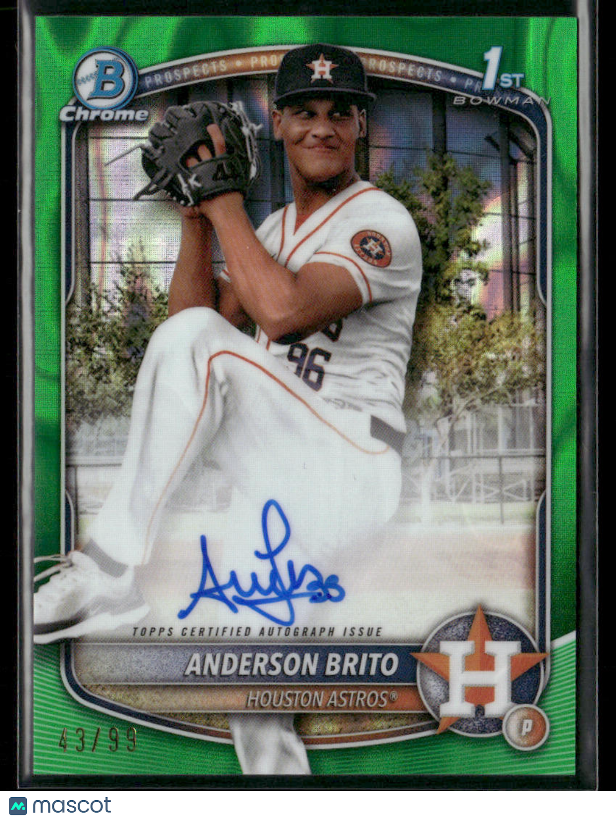 2025 Bowman Chrome Anderson Brito #CPA-ABR Green Lava 1st Bowman Auto 43/99
