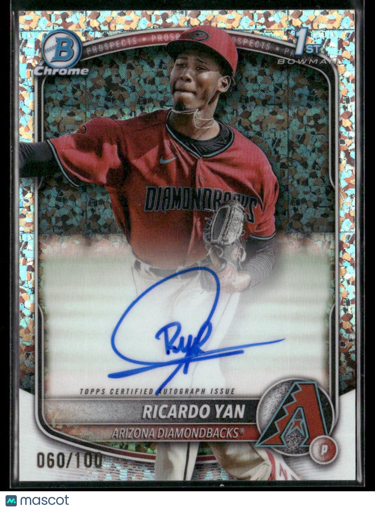 2025 Bowman Ricardo Yan #CPA-RY Mini Diamond 1st Bowman Auto Chrome 060/100