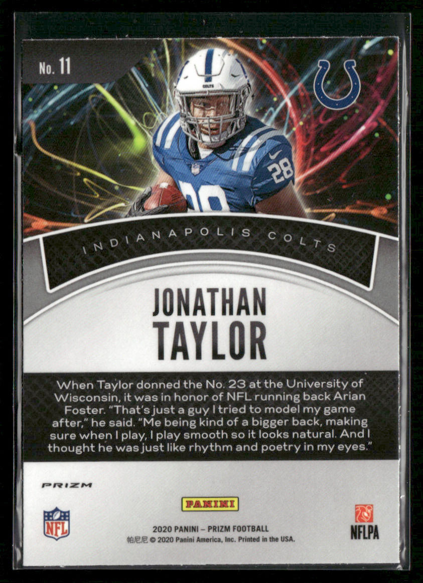2020 Panini Prizm Jonathan Taylor #11 Silver Prizm Illumination SP RC Rookie