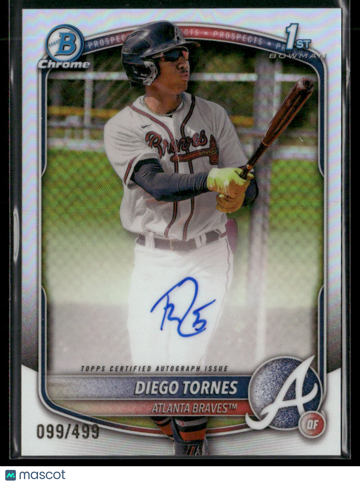 2025 Bowman Chrome Diego Tornes #CPA-DT 1st Bowman Auto Refractor 099/499