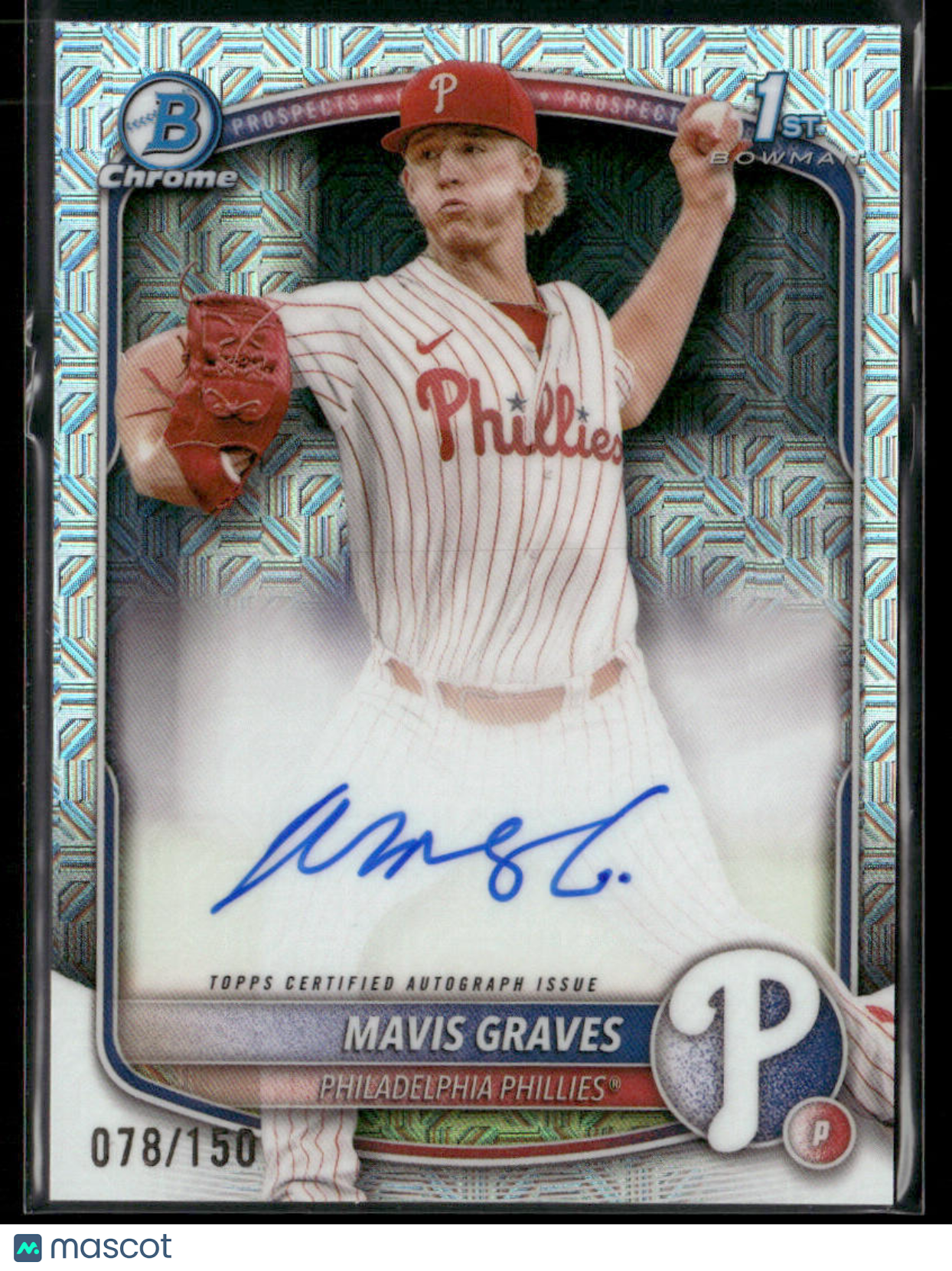 2025 Bowman Chrome Mavis Graves #CPA-MG HTA Choice 078/150 1st Bowman Auto