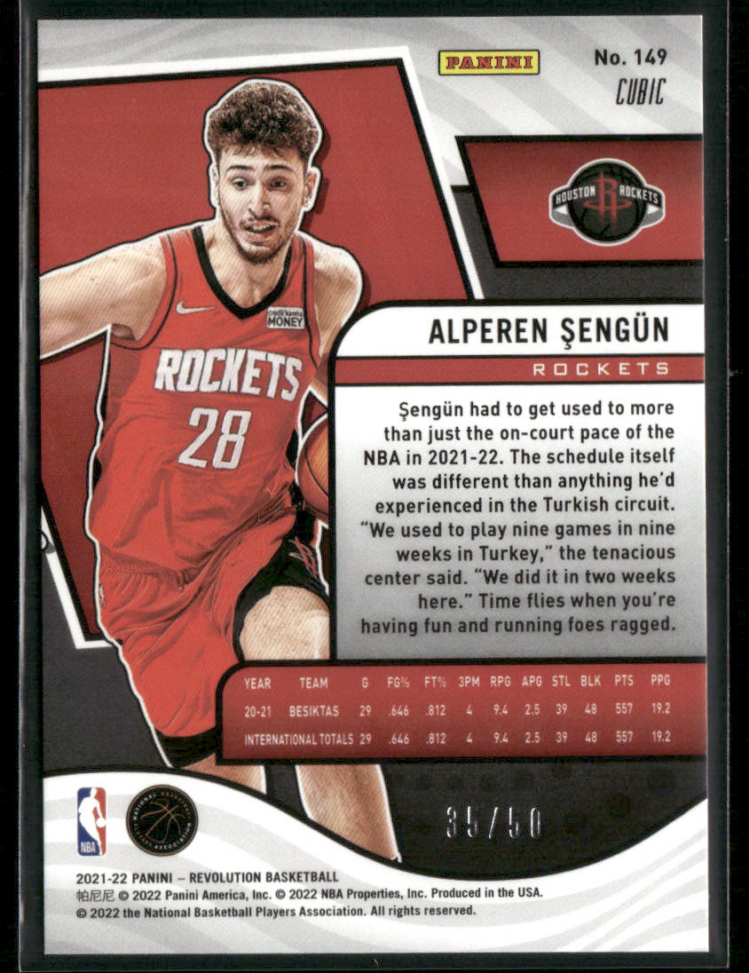 2021-22 Panini Revolution Alperen Şengün #149 Cubic 35/50 RC Rookie