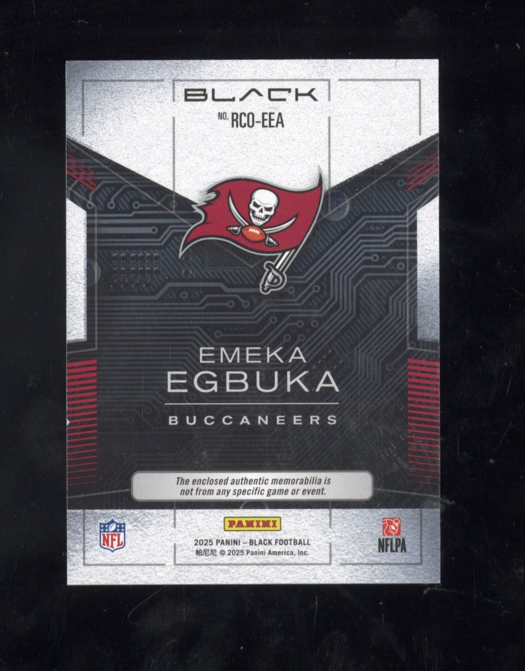 2025 Panini Black Emeka Egbuka #RCO-EEA Components Triple Patch /199 RC Rookie