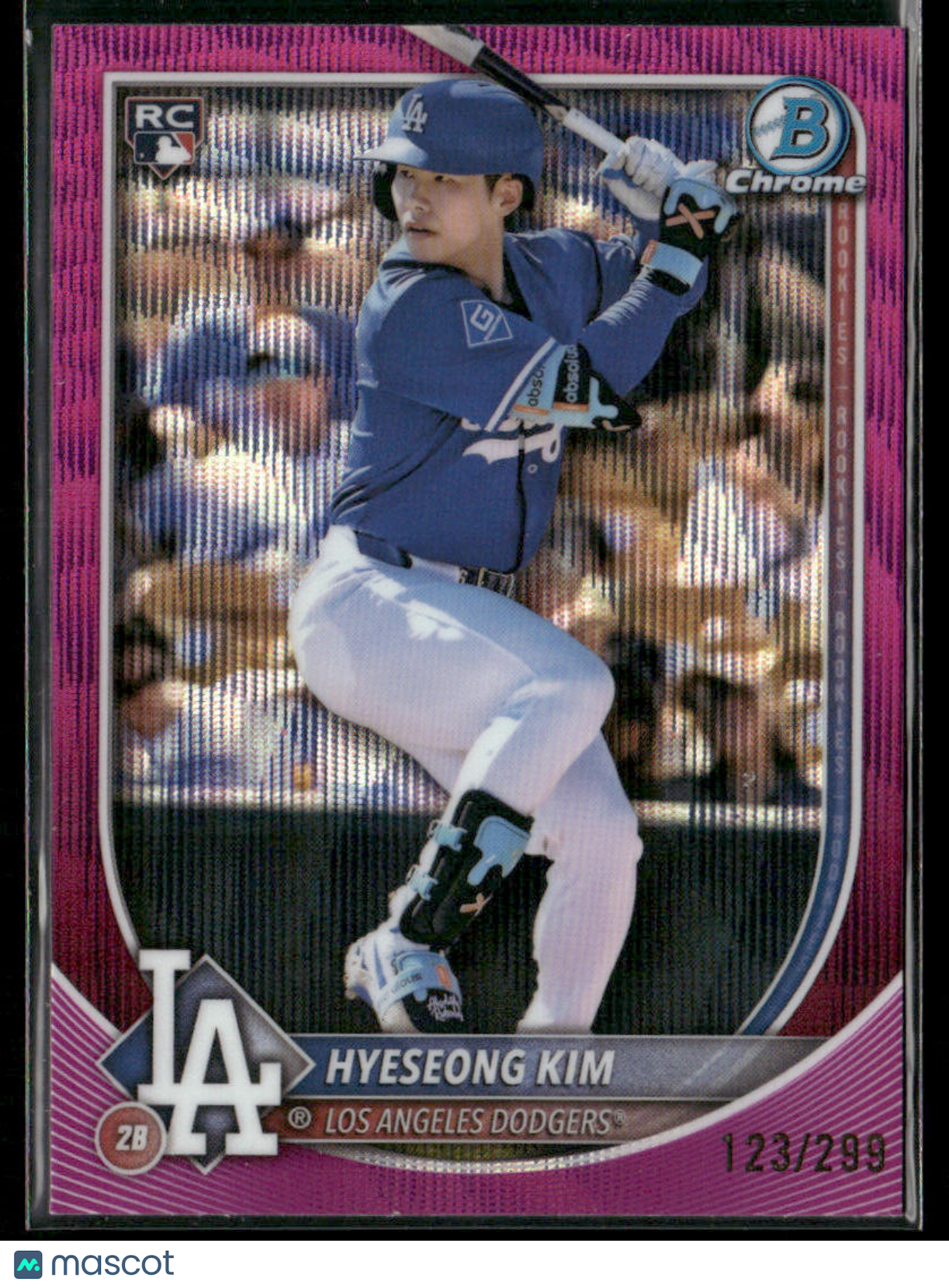 2025 Bowman Chrome Hyeseong Kim #2 Fuchsia Wave Refractor RC Rookie 123/299