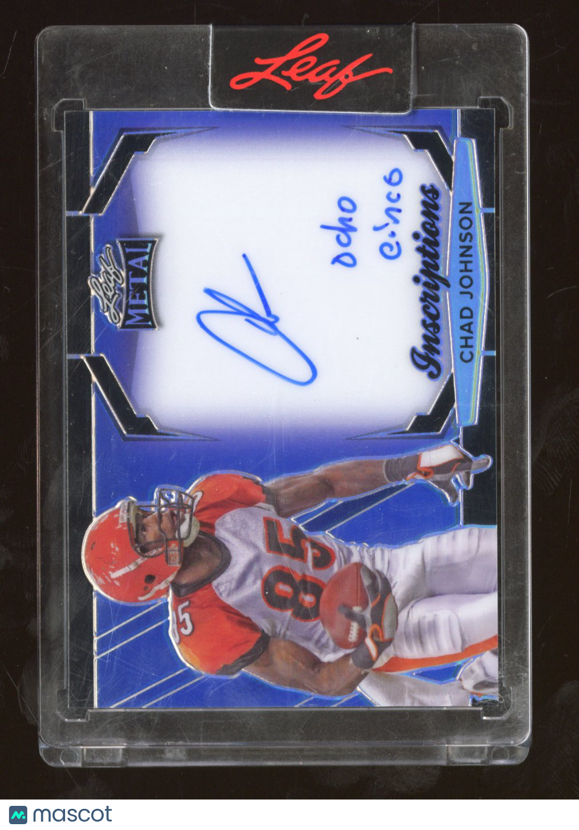 2025 Leaf Metal Chad Johnson #MI-CJ1 Blue Inscriptions Autograph 40/100