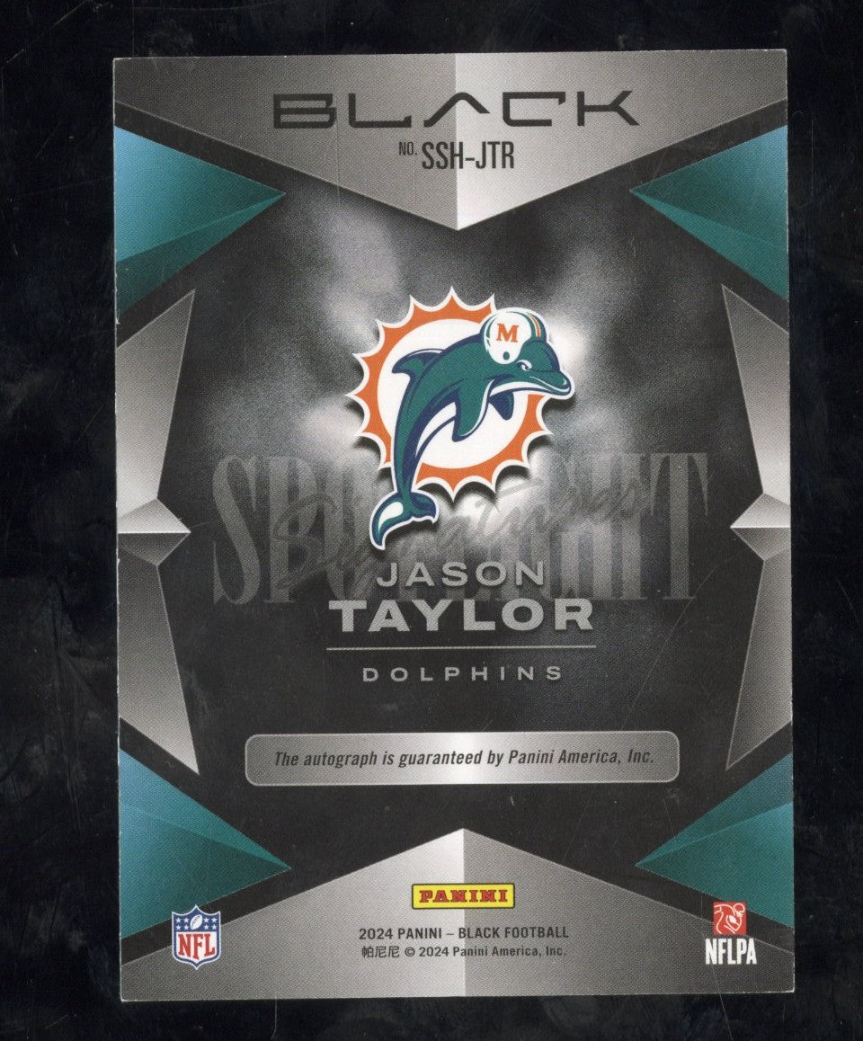 2024 Panini Black Football Jason Taylor #SSH-JTR Spotlight Signatures Auto 02/99