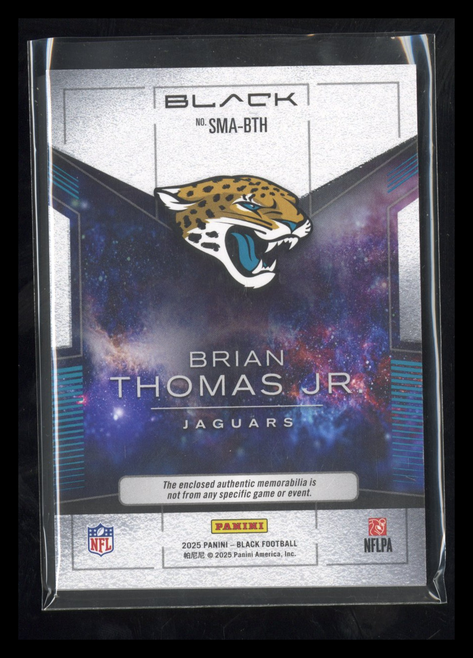 2025 Panini Black Starlight Materials Patch Brian Thomas Jr. #SMA-BTH Royal /149