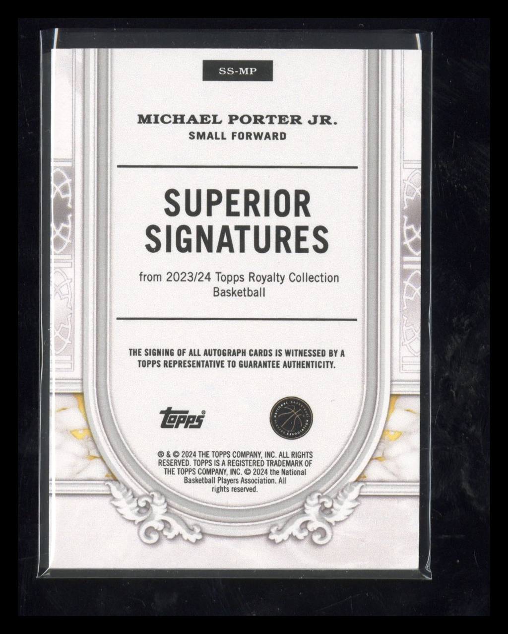 2023-24 Topps Royalty Michael Porter Jr. #SS-MP Superior Auto Gold 05/10
