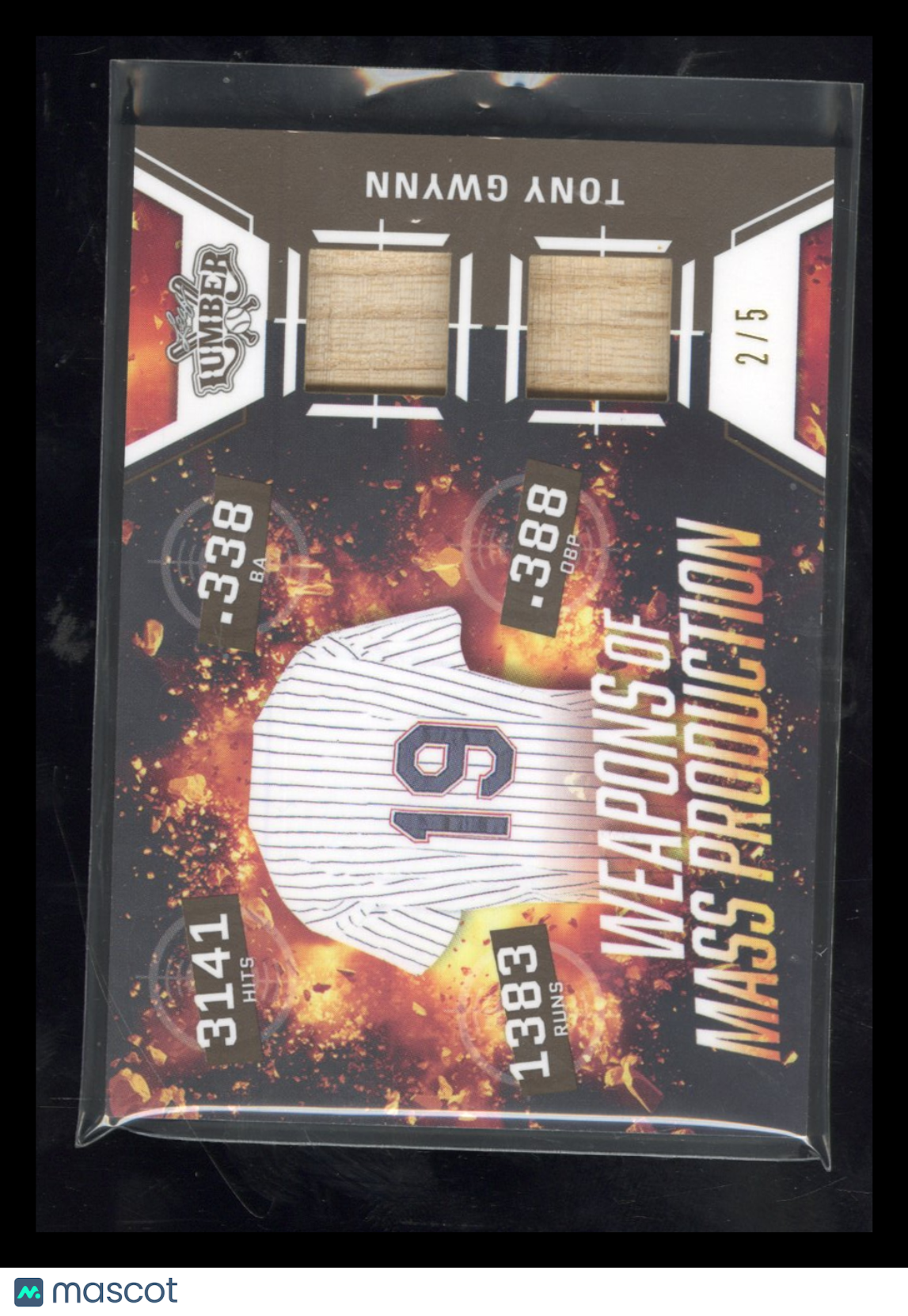 2022 Leaf Lumber Tony Gwynn #WMP-27 Weapon Of Mass Production Dual Bat Relic 2/5