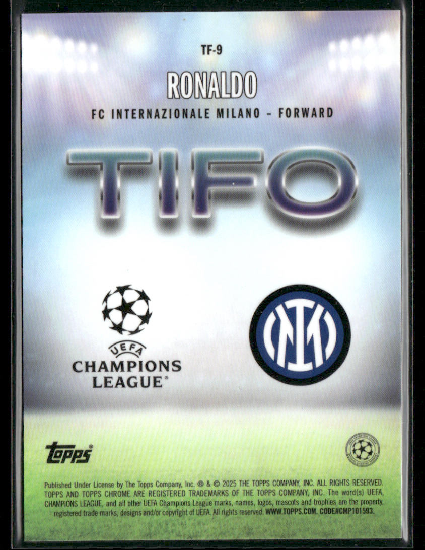2025 Topps Chrome UEFA Champions Ronaldo #TF-9 Tifo SP
