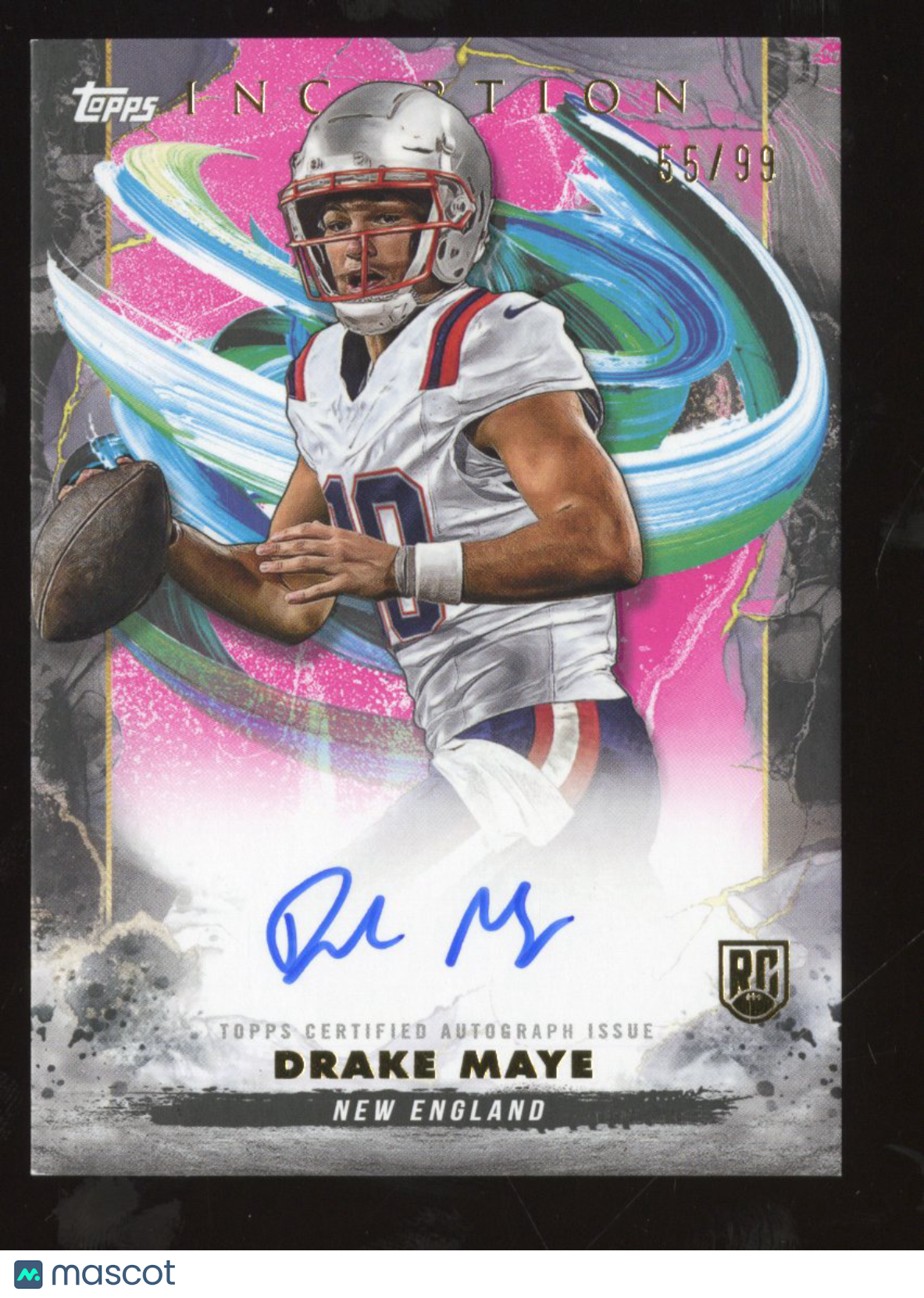 2024 Topps Inception Drake Maye #RA-DM Pink Auto RC 55/99