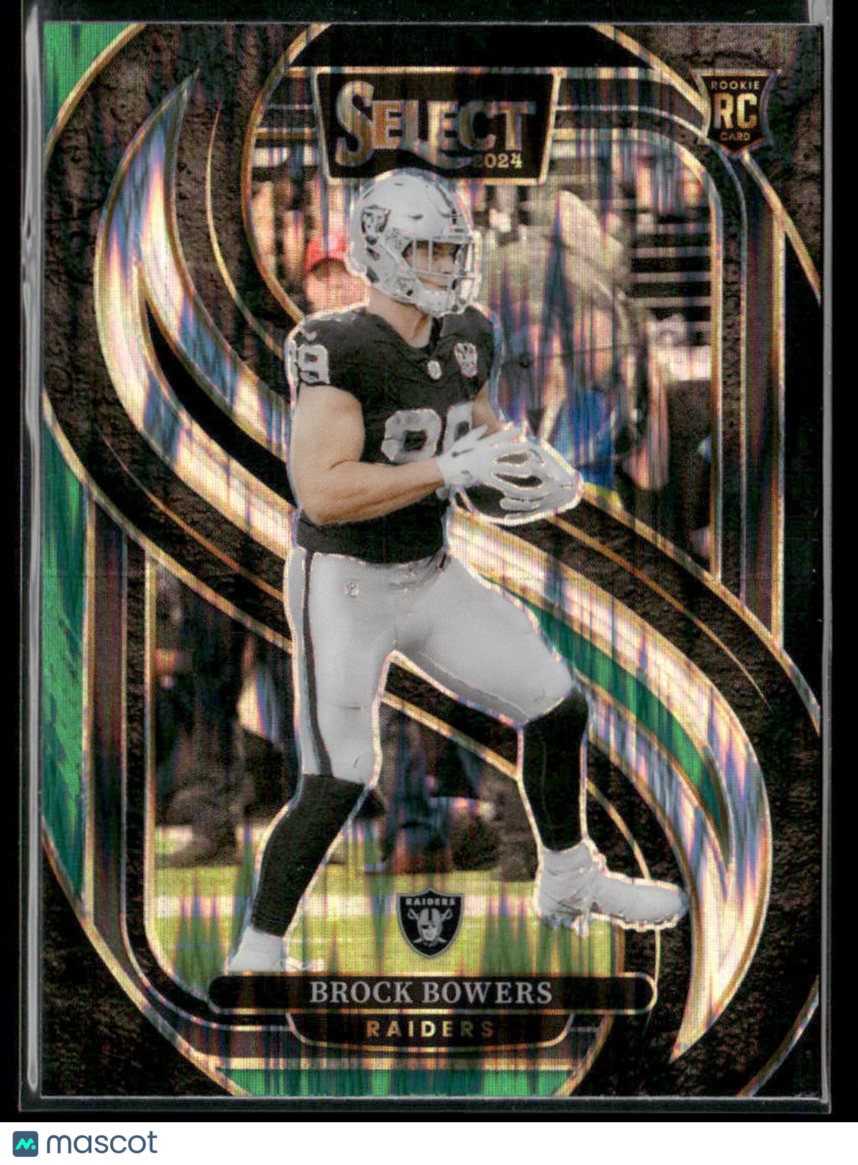 2024 Panini Select Brock Bowers #118 Green And Black Shock Prizm RC Rookie