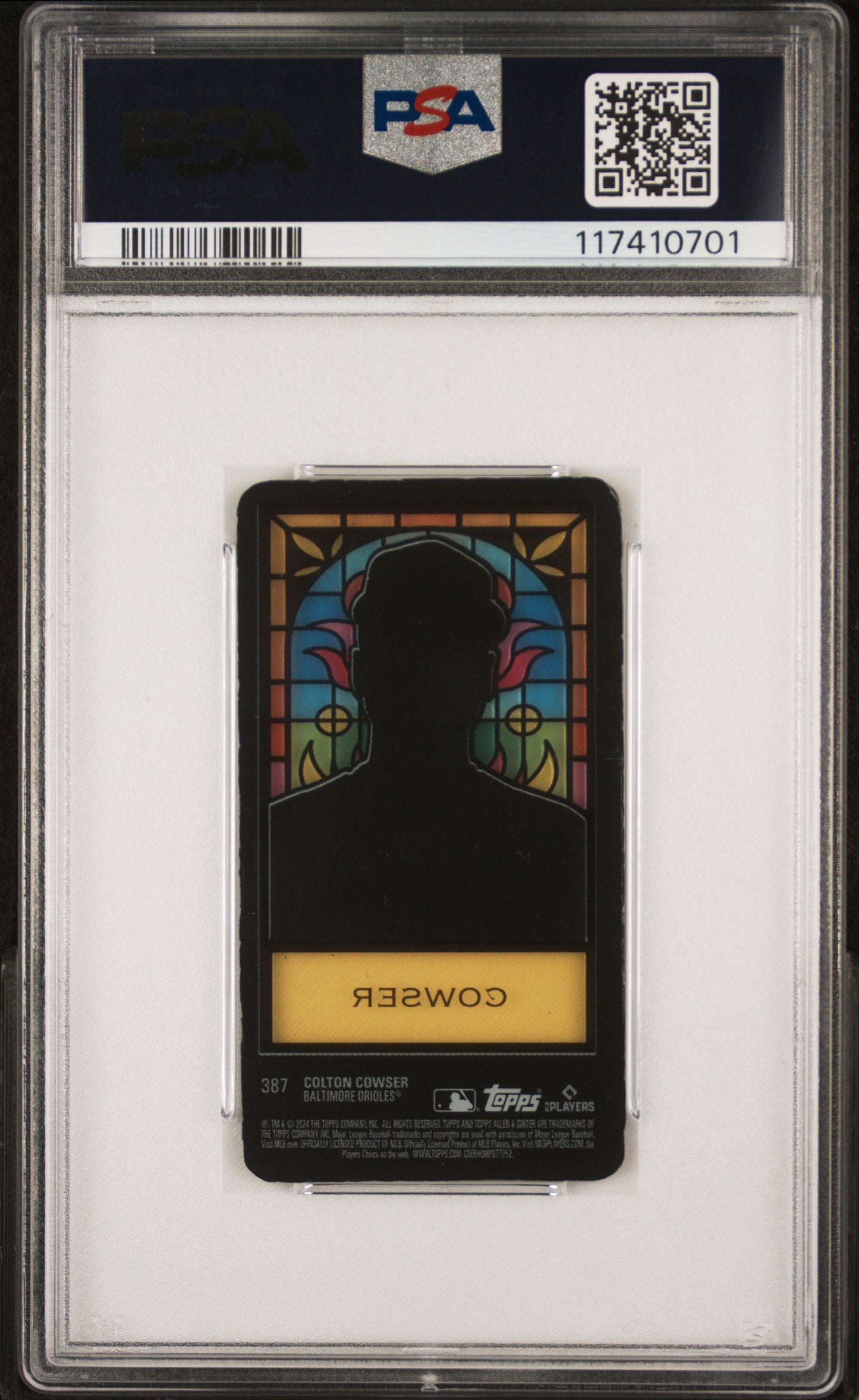 2024 Topps Allen & Ginter Colton Cowser #387 Stained Glass SSP RC Rookie PSA 9