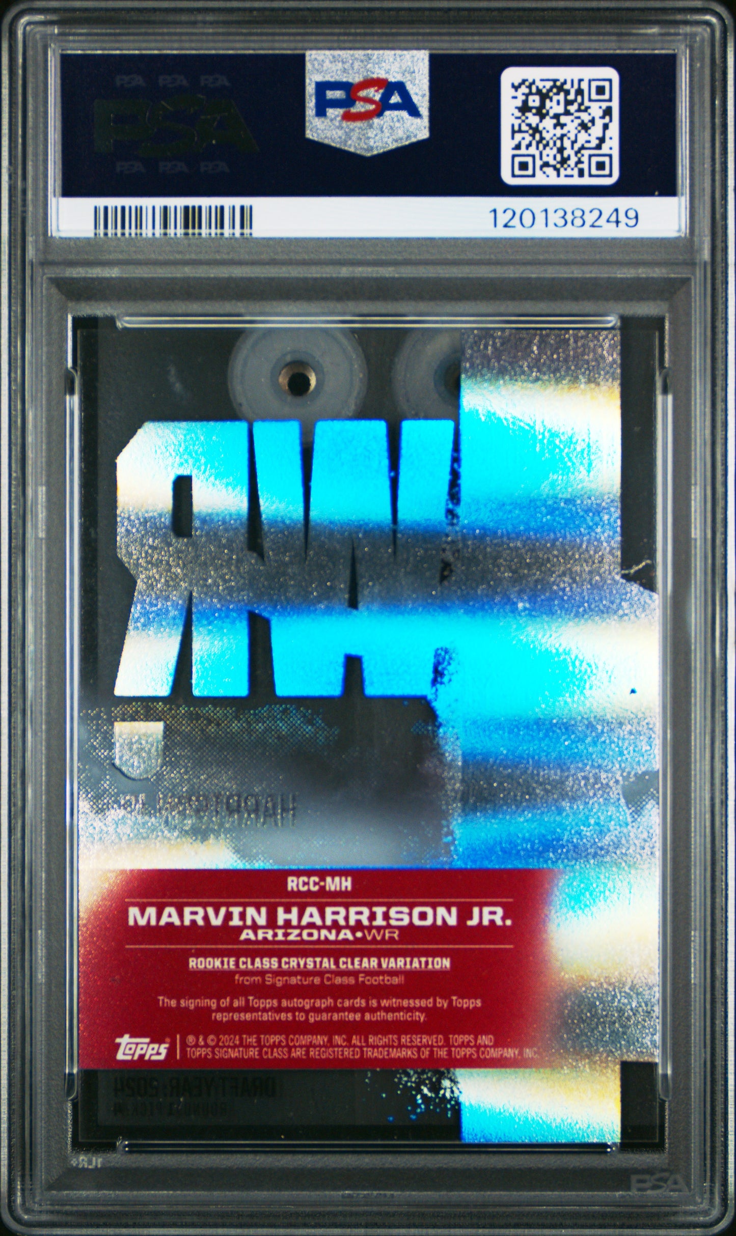 2024 Topps Signature Class Marvin Harrison JR. Rookie Auto Crystal Clear PSA 10