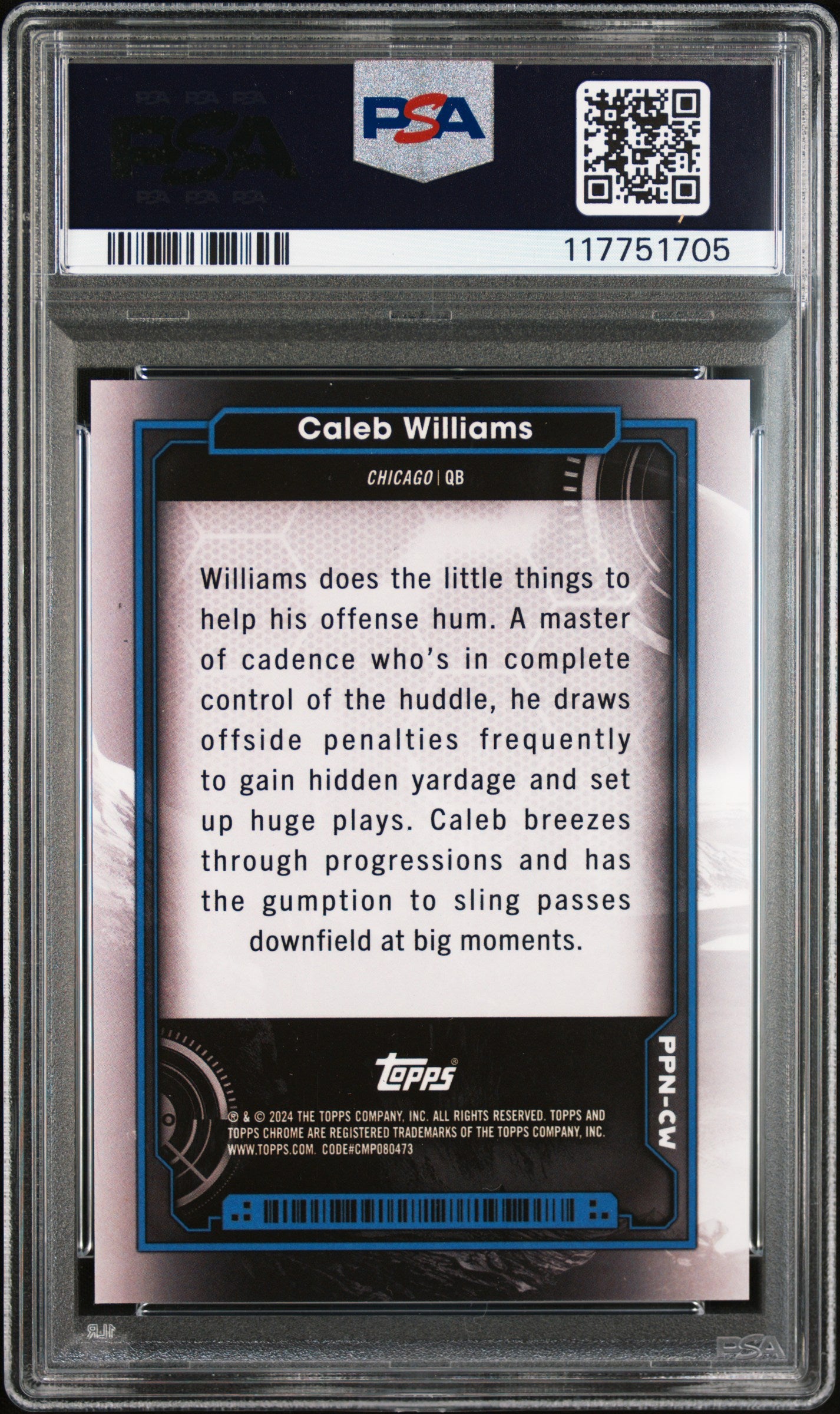 2024 Topps Cosmic Chrome Planetary Pursuit Caleb Williams Neptune Rookie PSA 9