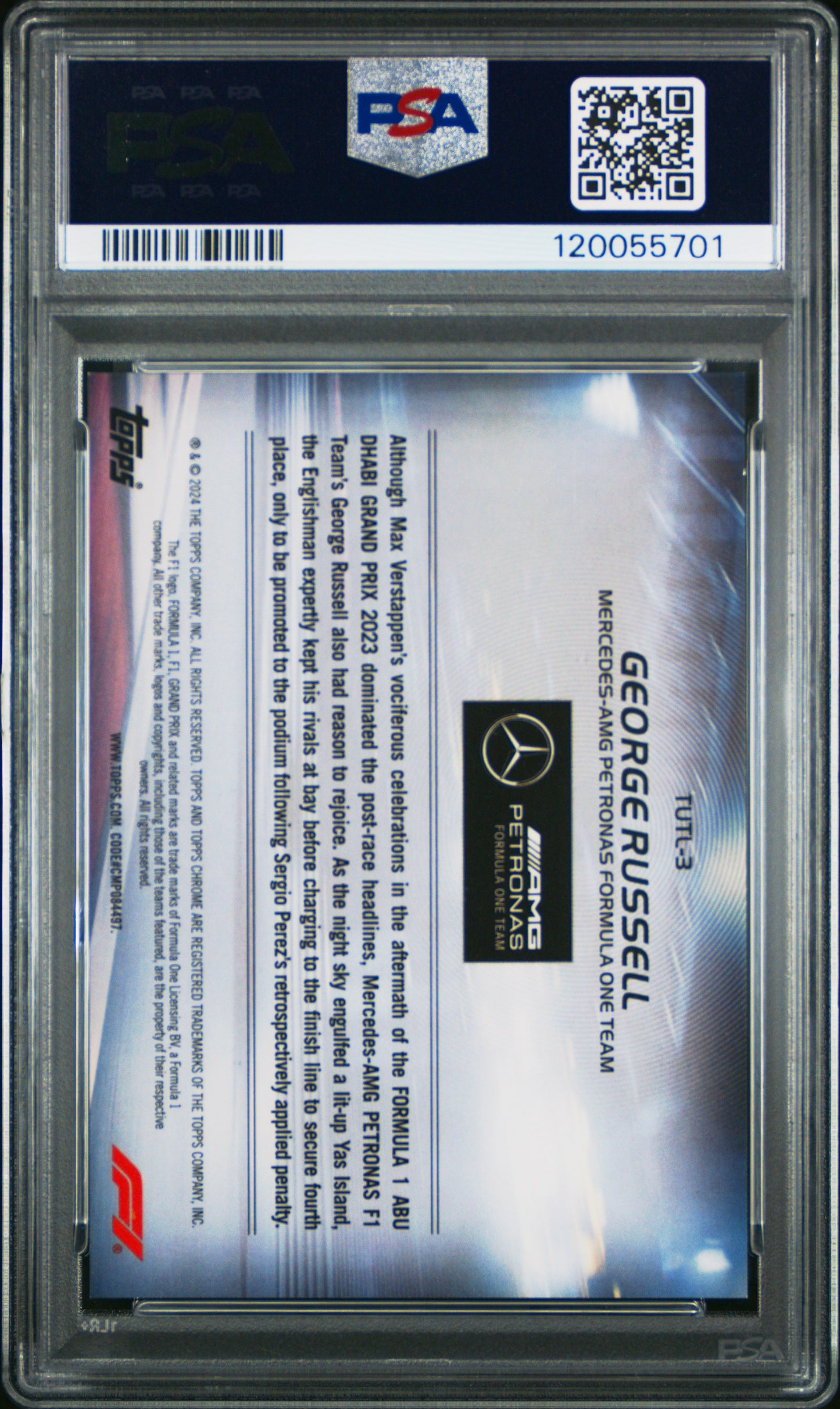 2024 Topps Chrome Formula 1 Turn Up The Lights George Russell #TUTL-3 PSA 8