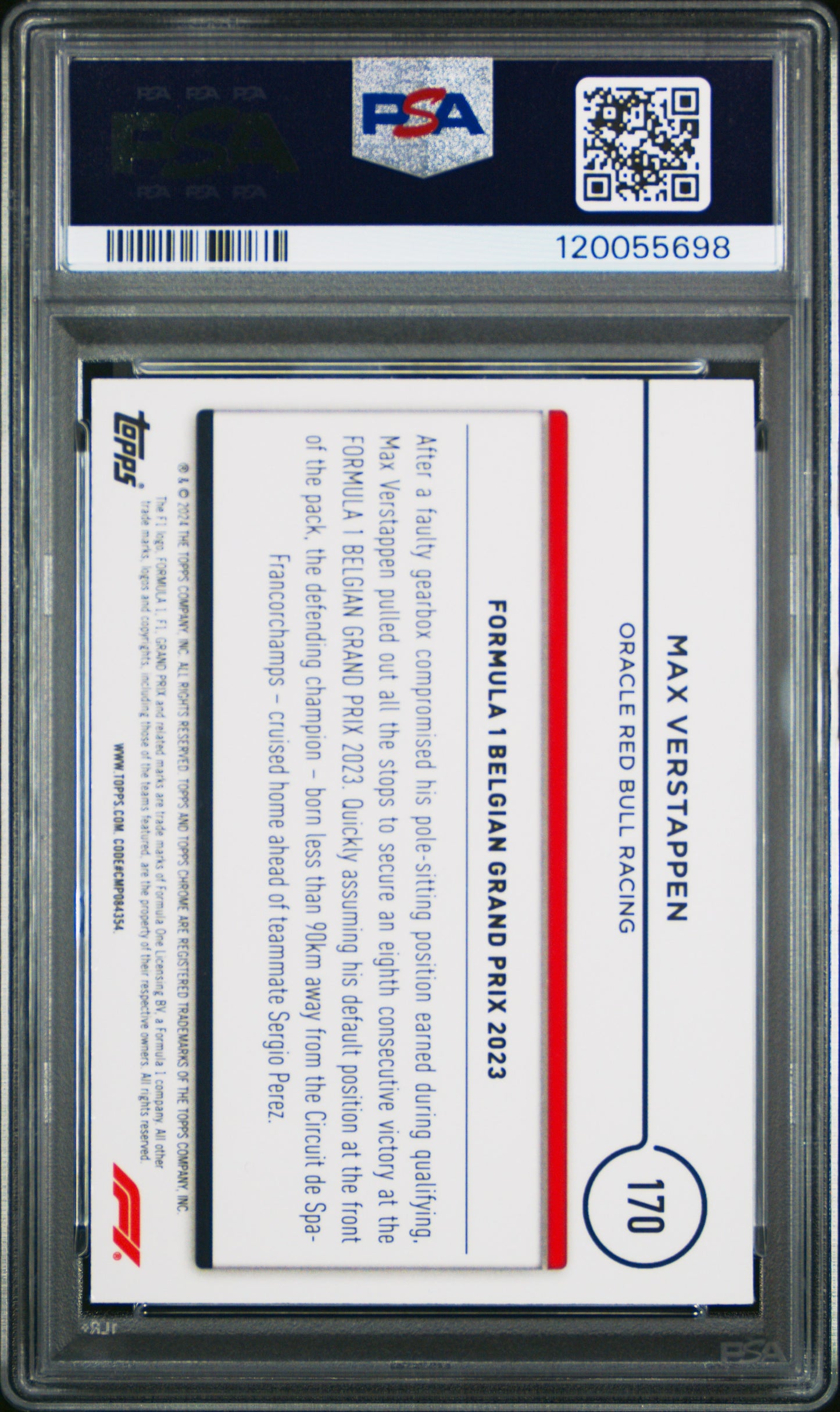 2024 Topps Chrome Formula 1 Max Verstappen #170 Mini Diamond 273/299 PSA 9