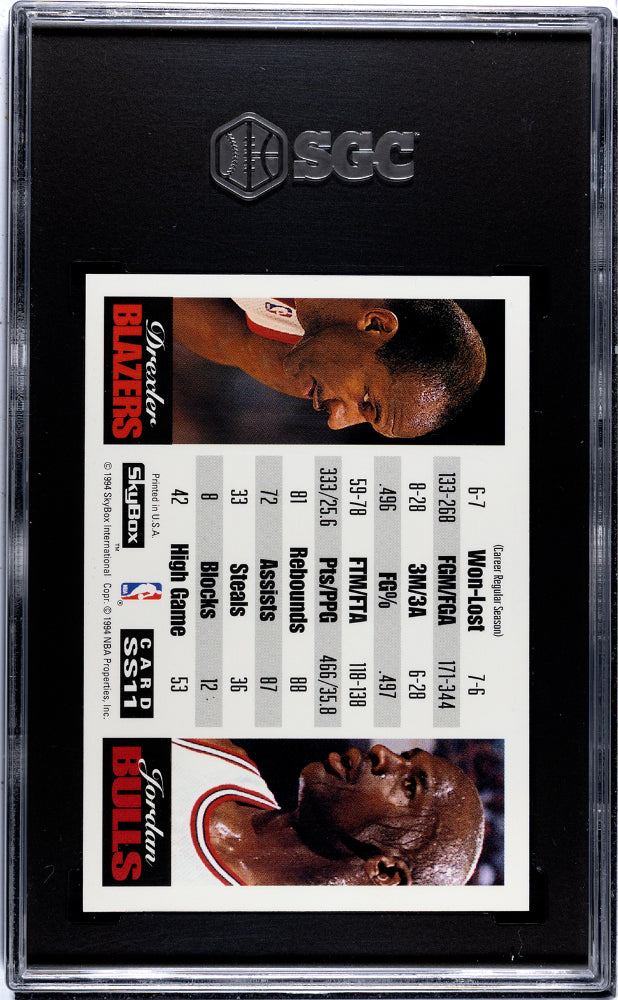 1993-94 Skybox Premium Clyde Drexler VS Michael Jordan Showdown Series SGC 10