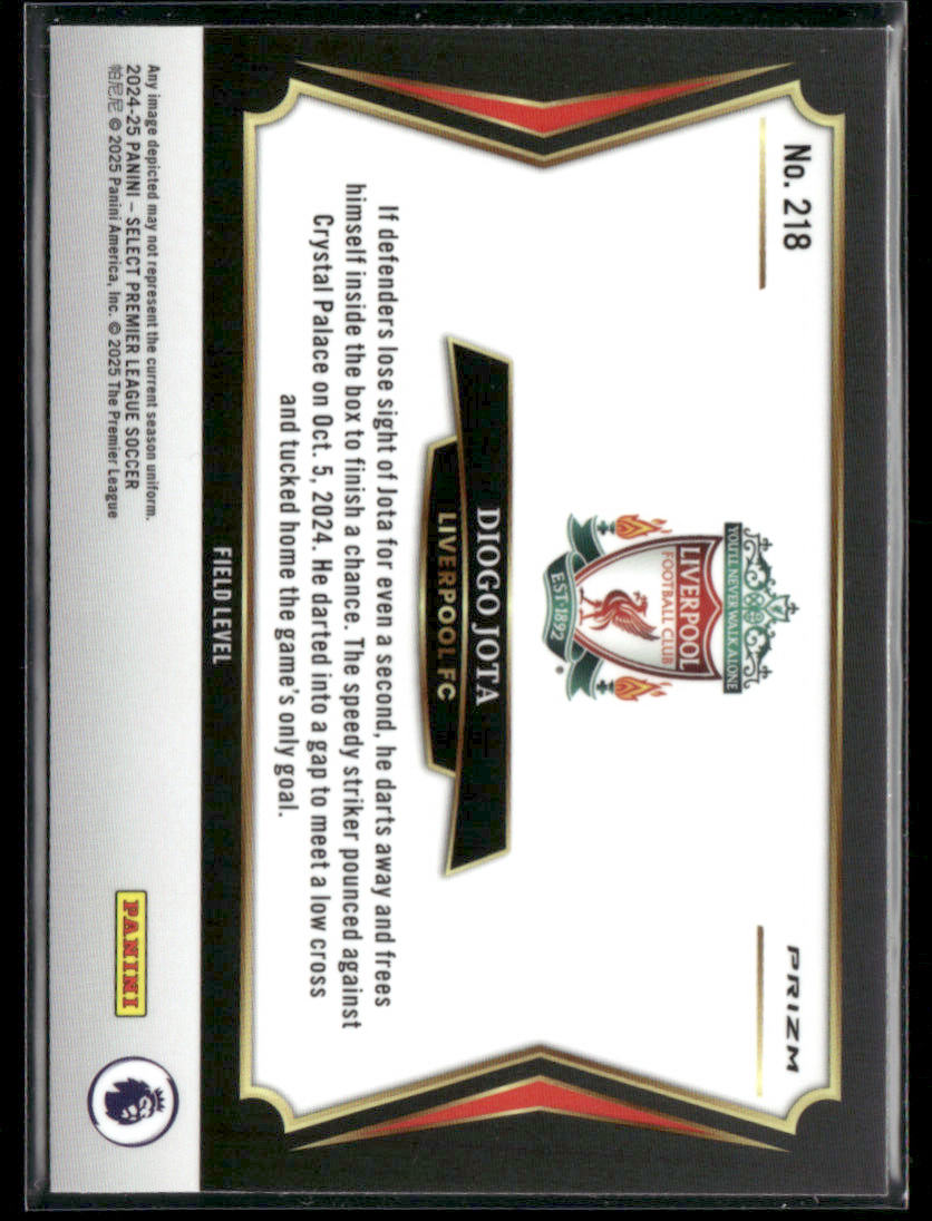 2024-25 Panini Select Premier League Diogo Jota #218 Red Ice Prizm Field Level