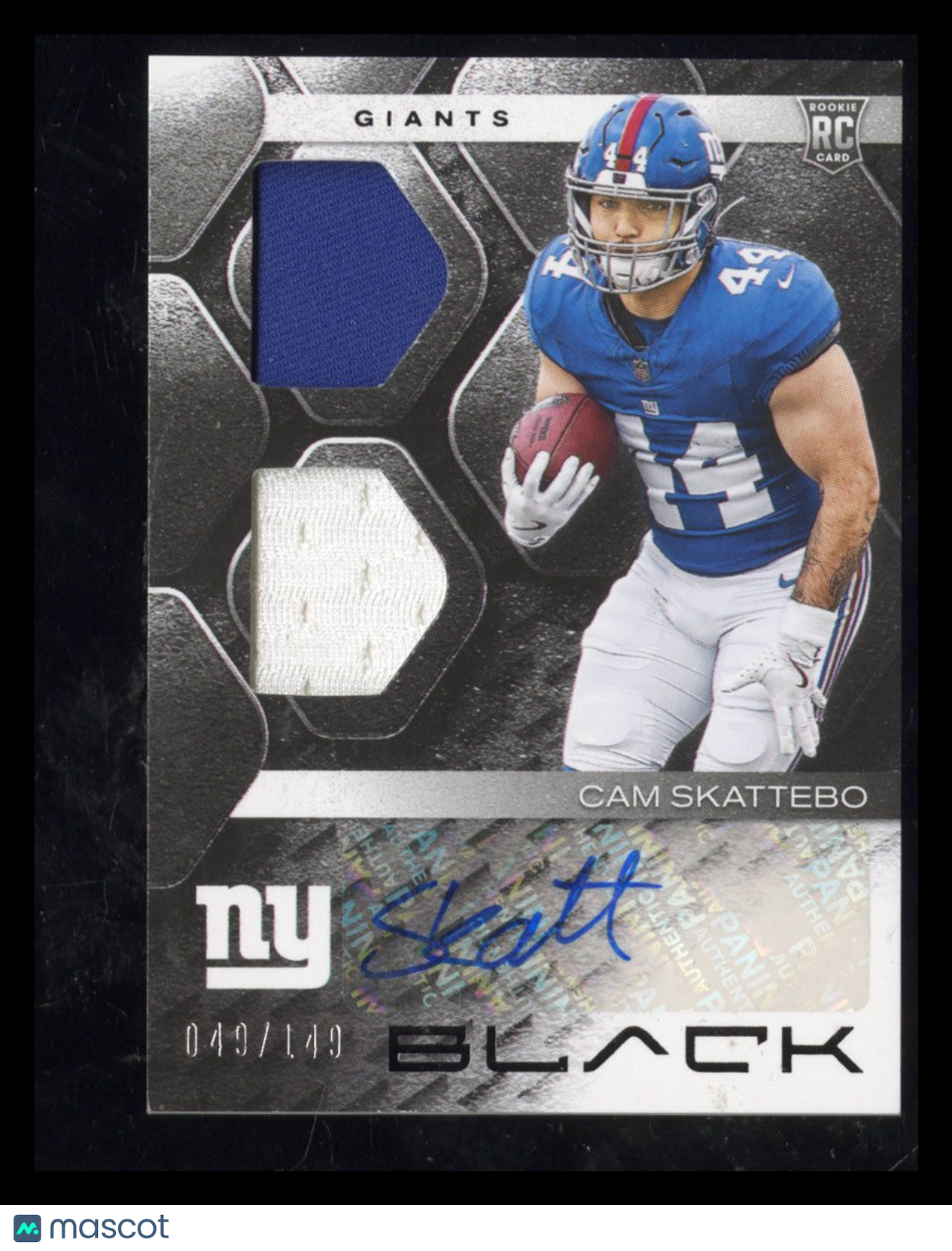2025 Panini Black Cam Skattebo #RSM-CSO RC Rookie Signature Materials Auto /149