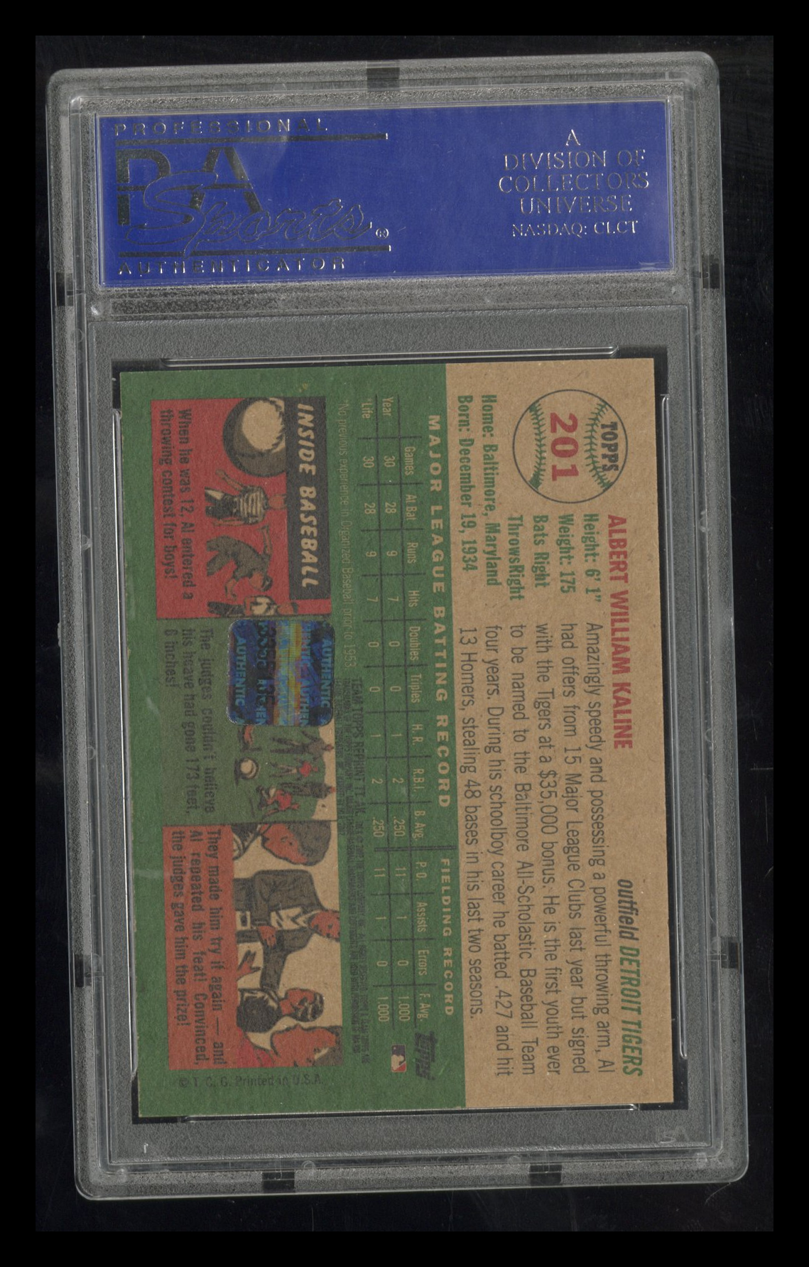 2002 Topps Team Topps Al Kaline Auto Grade 10 PSA/DNA PSA Authentic