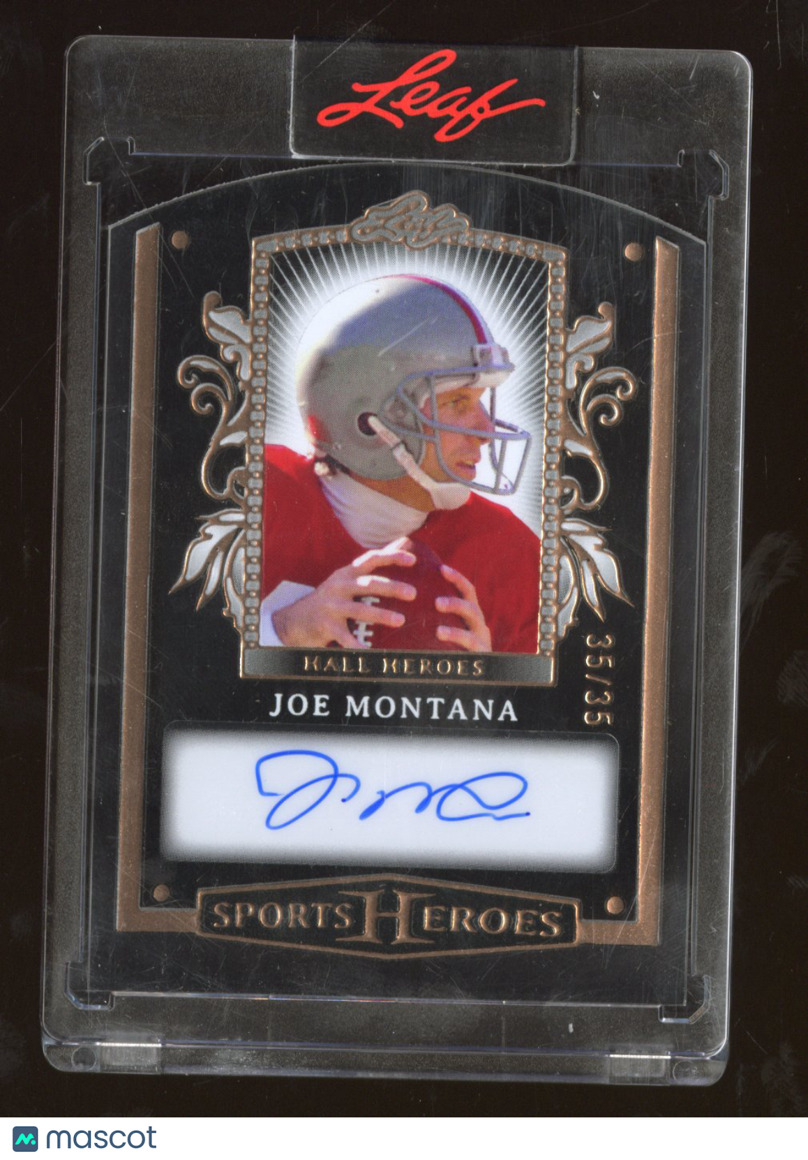 2025 Leaf Sports Heroes Joe Montana #SH-JM1 Acetate Hall Heroes Auto 35/35