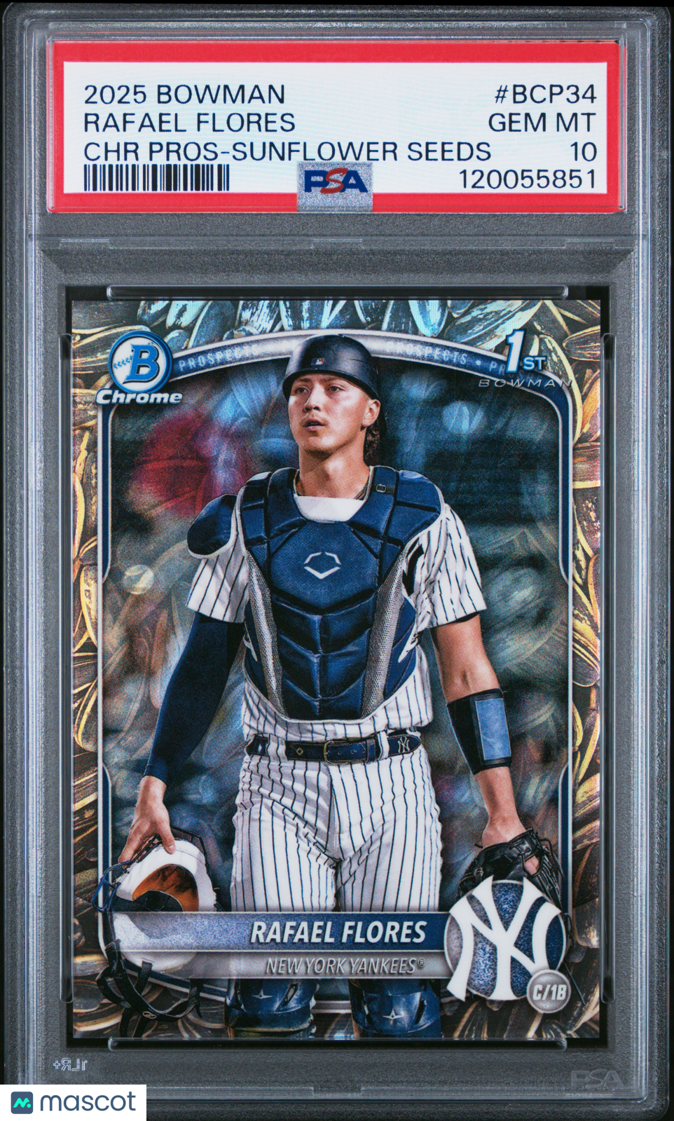 2025 Bowman Rafael Flores #BCP-34 Sunflower Seeds SSP 1st Bowman PSA 10