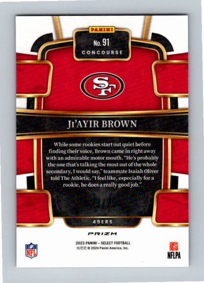 2023 Panini Select Football Ji'Ayir Brown #91 Rookie /25