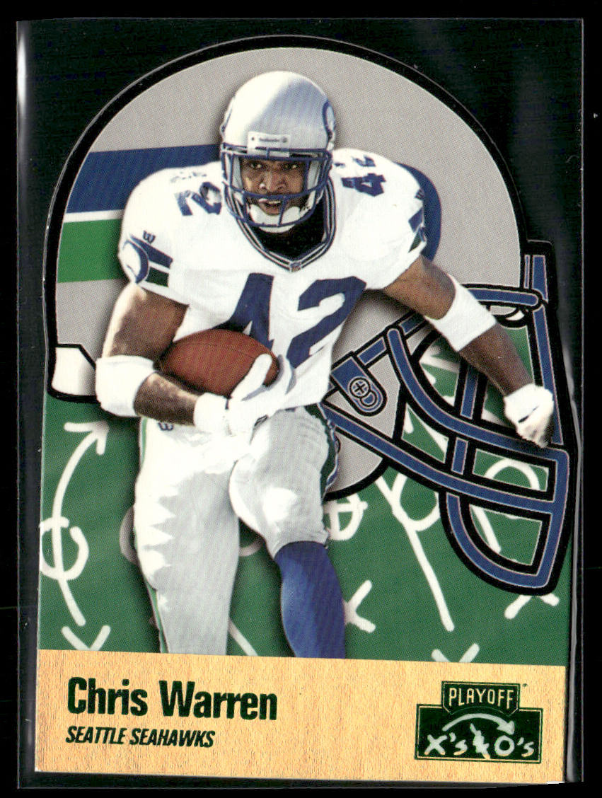 1996 Playoff X's and O's Chris Warren #42 Die Cut