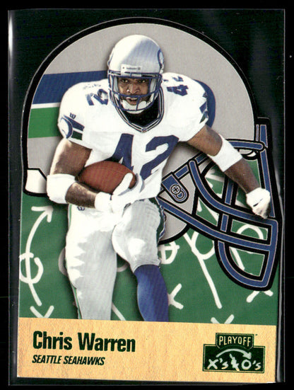 1996 Playoff X's and O's Chris Warren #42 Die Cut