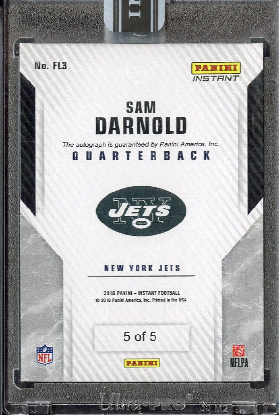 2018 Panini Instant Sam Darnold #FL3 Rookie /5 Autographed