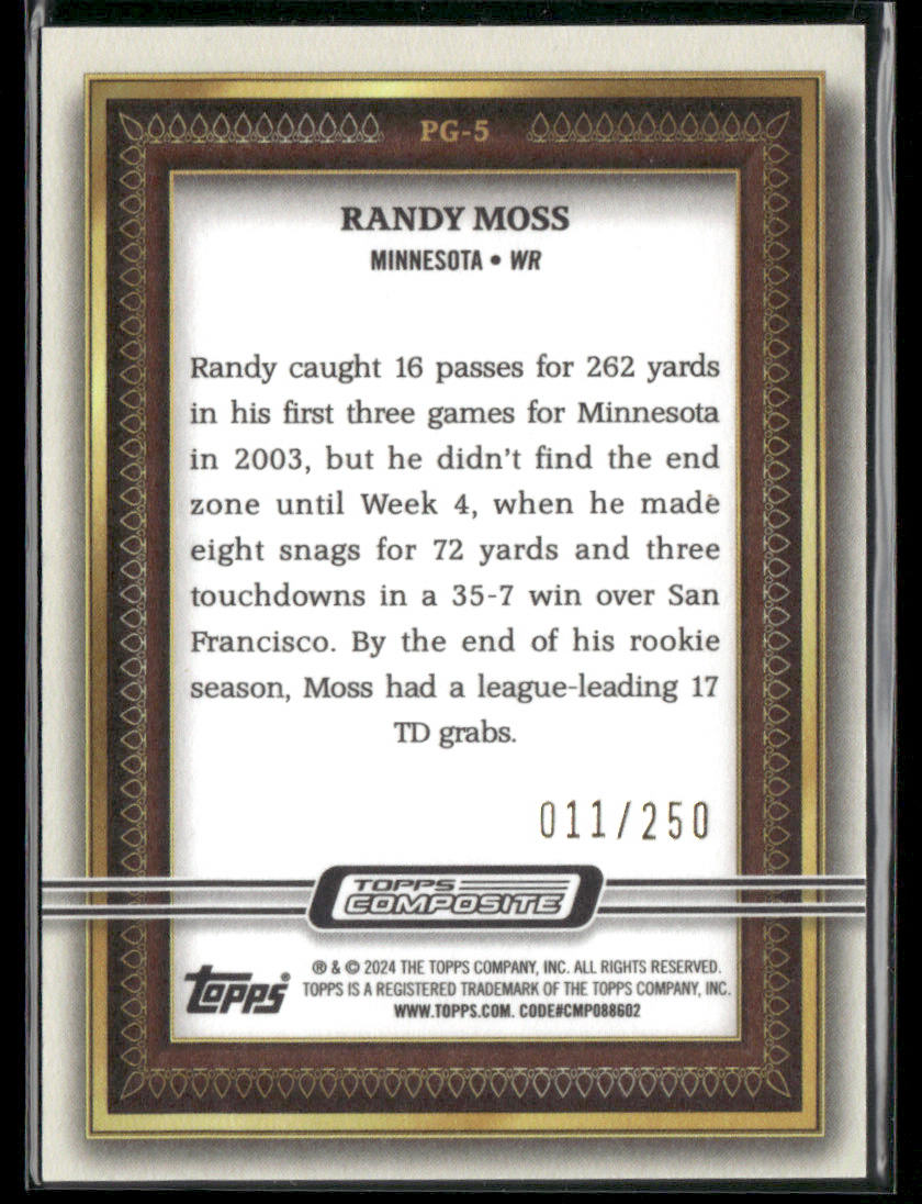 2024 Topps Composite Randy Moss #PG-5 Topps Gallery Green /250