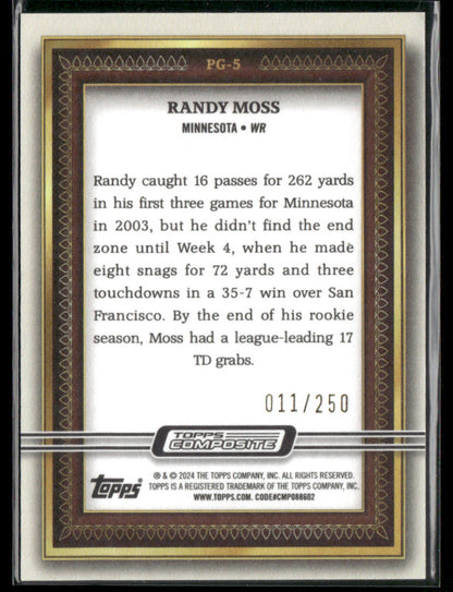 2024 Topps Composite Randy Moss #PG-5 Topps Gallery Green /250