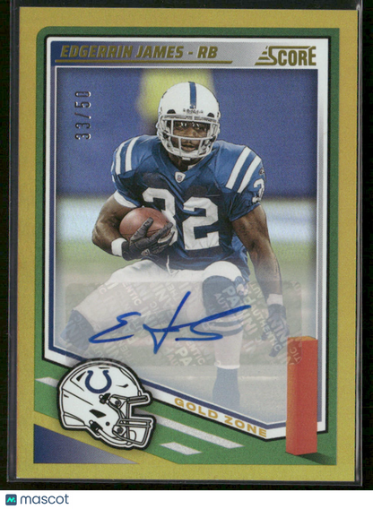 2025 Panini Score Edgerrin James #68 Gold Zone Auto 33/50