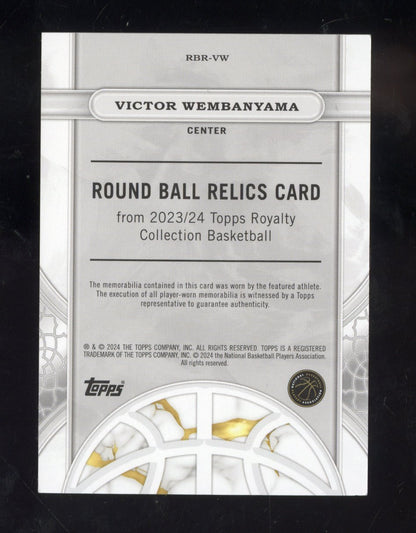 2023-24 Topps Royalty Victor Wembanyama #RBR-VW Round Ball Relic Relic