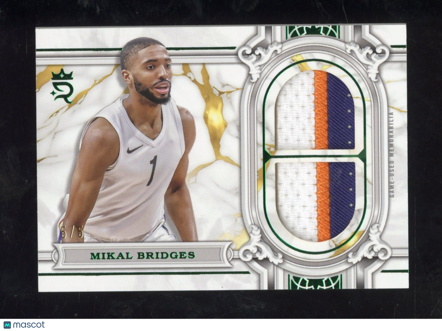 2023-24 Topps Royalty Collection Mikal Bridges #RR-MB Regalia Relics Green 5/5