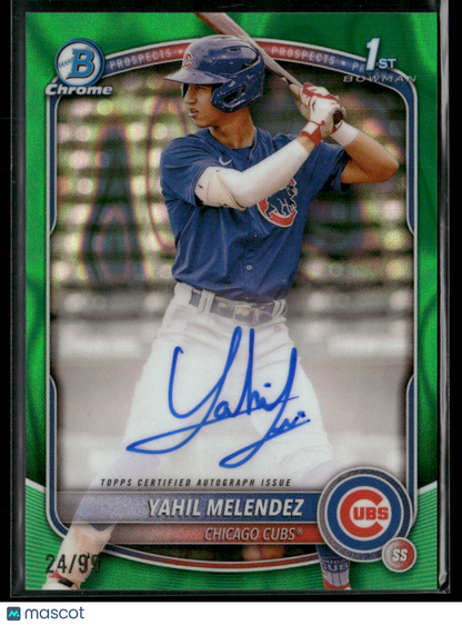 2025 Bowman Chrome Yahil Melendez #CPA-YM Green Lava 24/99 1st Bowman Auto (BT)