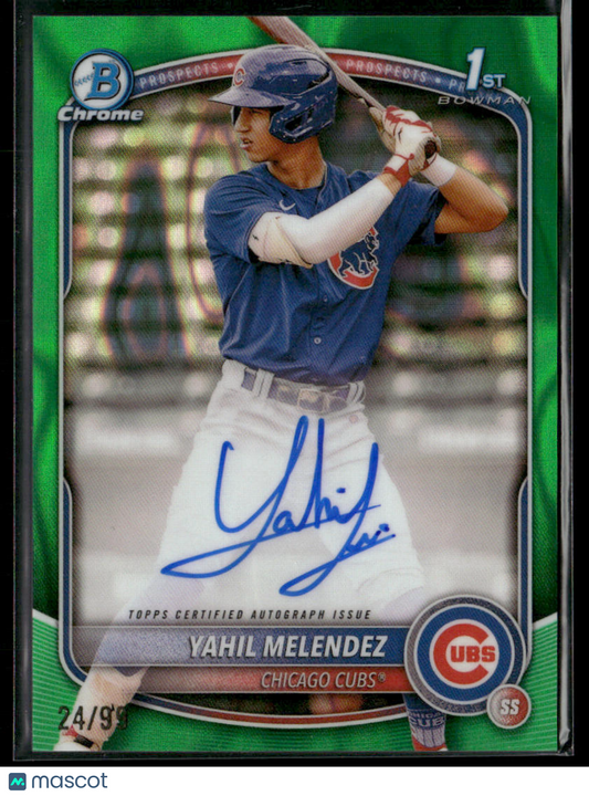 2025 Bowman Chrome Yahil Melendez #CPA-YM Green Lava 24/99 1st Bowman Auto (BT)