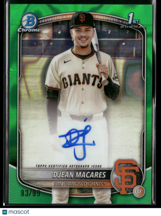 2025 Bowman Chrome Djean Macares #CPA-DM Green Lava 1st Bowman Auto 83/99 (BT)