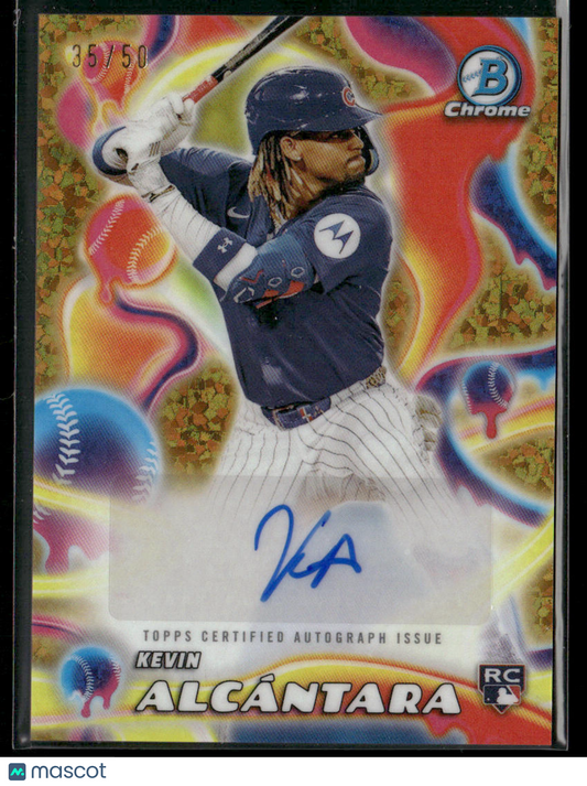 2025 Bowman Chrome Kevin Alcántara Gold Mini /50 RC Rookie Melt Mashers Auto (BT