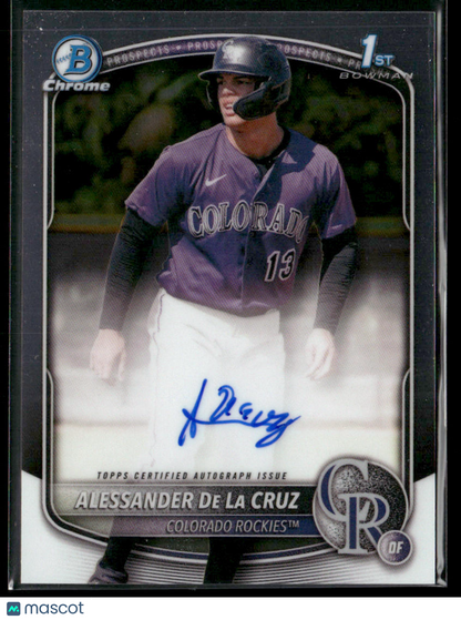 2025 Bowman Chrome Alessander De La Cruz #CPA-AD 1st Bowman Auto (BT)